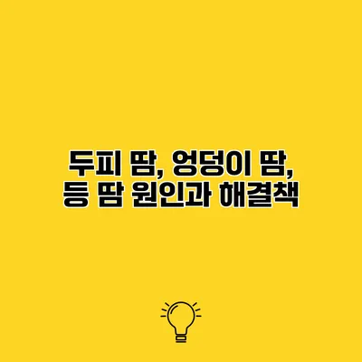 두피 땀, 엉덩이 땀, 등 땀 원인과 해결책