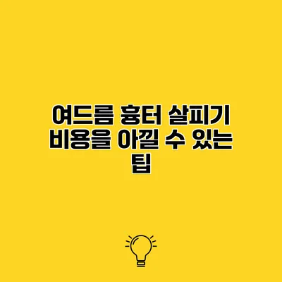 여드름 흉터 살피기 비용을 아낄 수 있는 팁