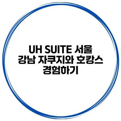 UH SUITE 서울 강남 자쿠지와 호캉스 경험하기