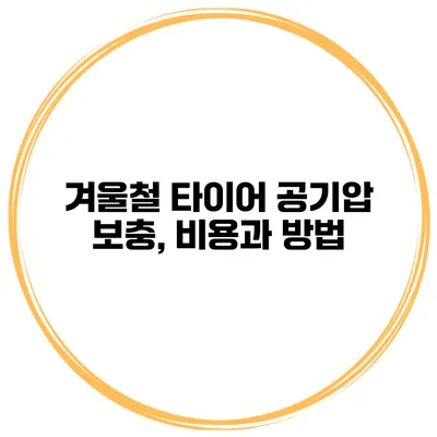 겨울철 타이어 공기압 보충, 비용과 방법