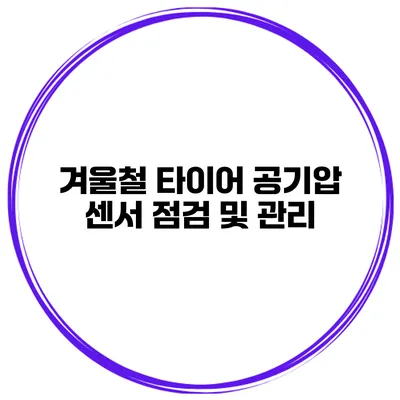 겨울철 타이어 공기압 센서 점검 및 관리