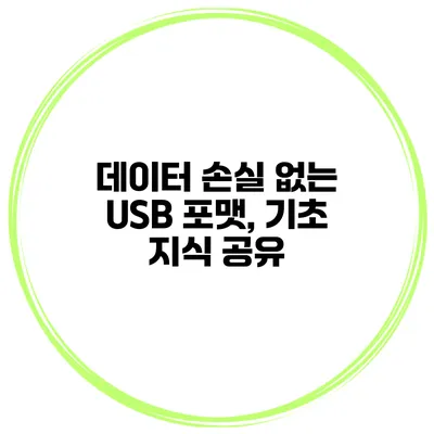데이터 손실 없는 USB 포맷, 기초 지식 공유