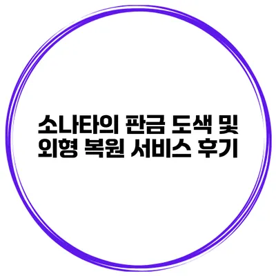 소나타의 판금 도색 및 외형 복원 서비스 후기