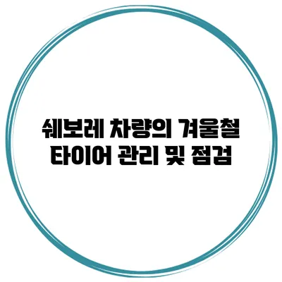 쉐보레 차량의 겨울철 타이어 관리 및 점검