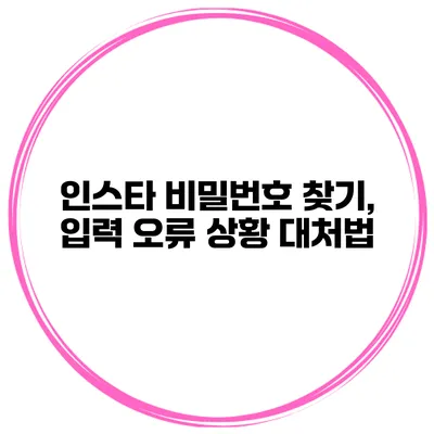 인스타 비밀번호 찾기, 입력 오류 상황 대처법