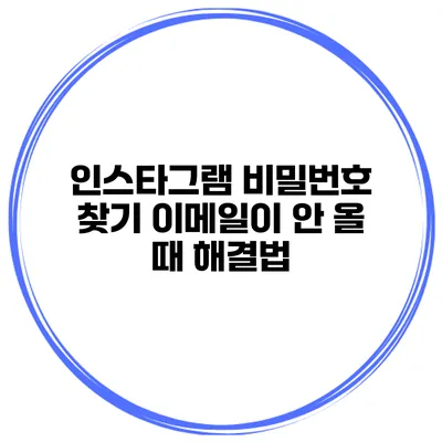 인스타그램 비밀번호 찾기 이메일이 안 올 때 해결법