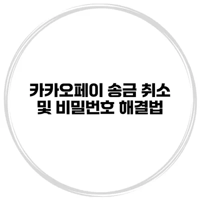 카카오페이 송금 취소 및 비밀번호 해결법